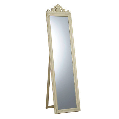 Pimlico Cheval Mirror, H180 x W46cm, Cream